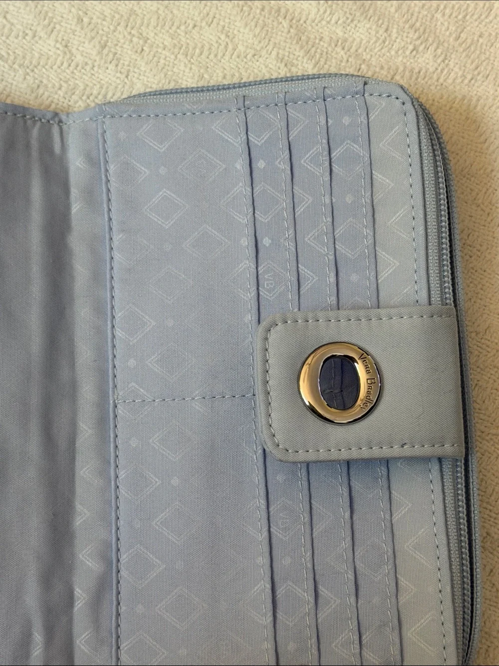 Vera Bradley Powder Blue Quilted Zip-Around Wallet with Turn-Lock - Picture 10 of 10